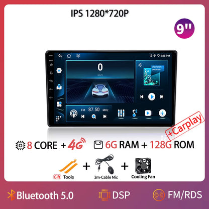 Android Car Radio Multimedia Video Player Navigation Head Unit Screen Android 14 Wireless Carplay Stereo 7" 9" 10" Inch