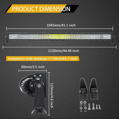 Willpower 540W Barra Led Con Mazo De Cables, 42 Pulgadas Barra De Luz LED Para off Road Camión Coche ATV SUV