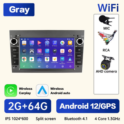 Android 12 for Opel Astra Antara Vectra Corsa Zafira Multimedia Video Player GPS Navigation Carplay Android Auto 2Din Stereo