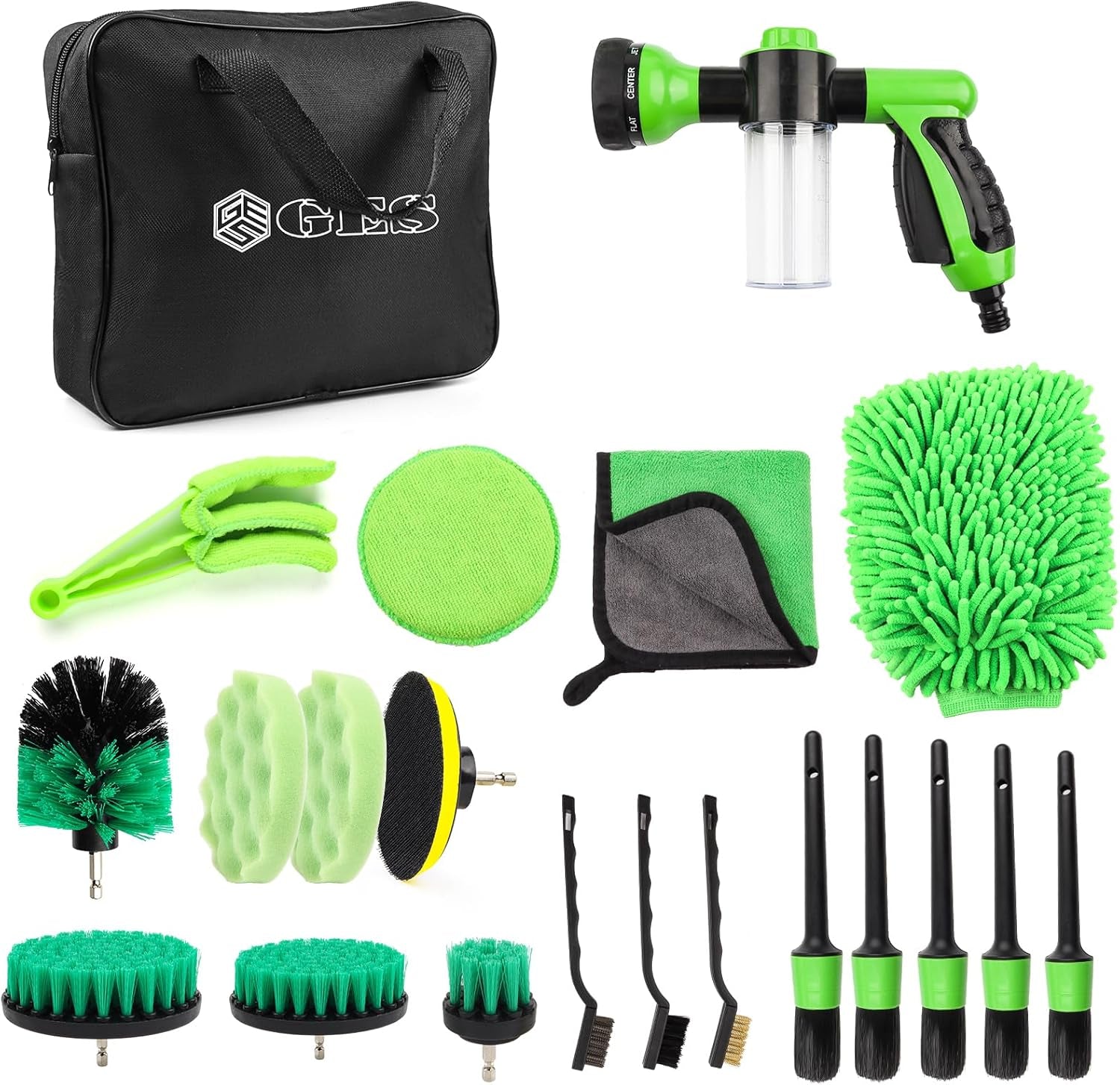 Pulverizador De Espuma Para Lavado De Autos Con Boquilla Para Manguera De Agua De Jardín - Kit De Limpieza De Autos De 21 Piezas - Pulverizador De Lavadora Automática Con Bolsa De Almacenamiento