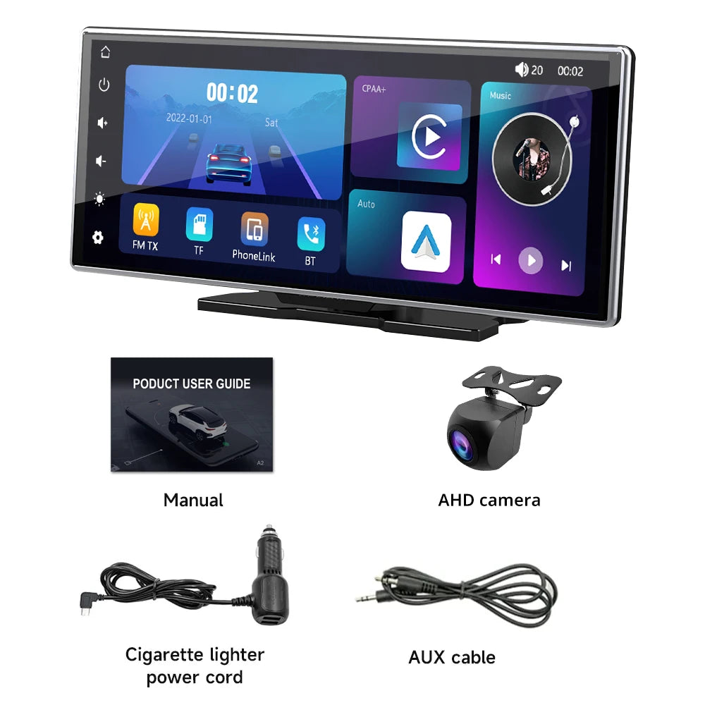 11.26 Inch IPS Carplay & Android Auto Car Radio Multimedia WIFI Video Player Compatible with Apple and Android Devices