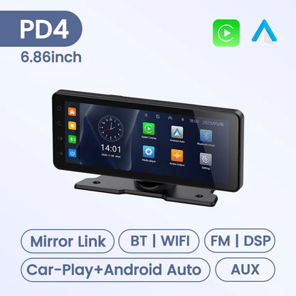 10.26" Car Monitor Wireless Carplay Android-Auto Screen DSP WIFI Multimedia Player Support HD Camera FM AUX Navigation Dashboard