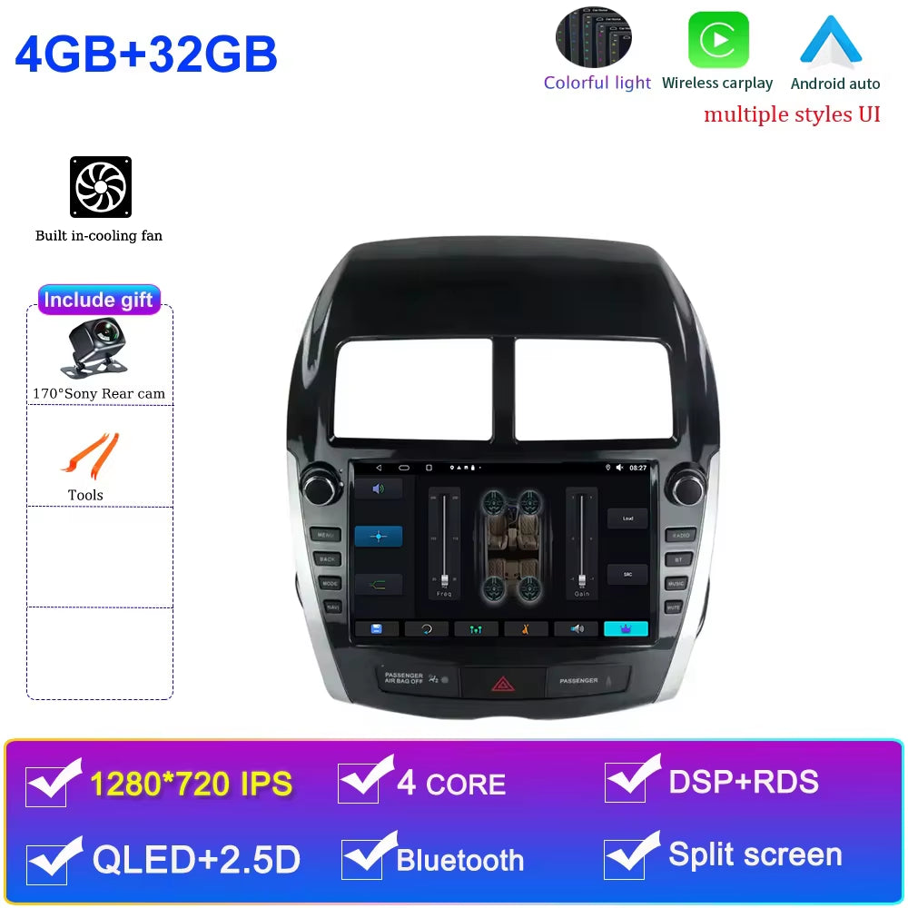 Android 15 for Mitsubishi ASX 2010 - 2016 Car Radio Multimedia Video Player Navigation GPS DSP QLED Carplay Android Auto