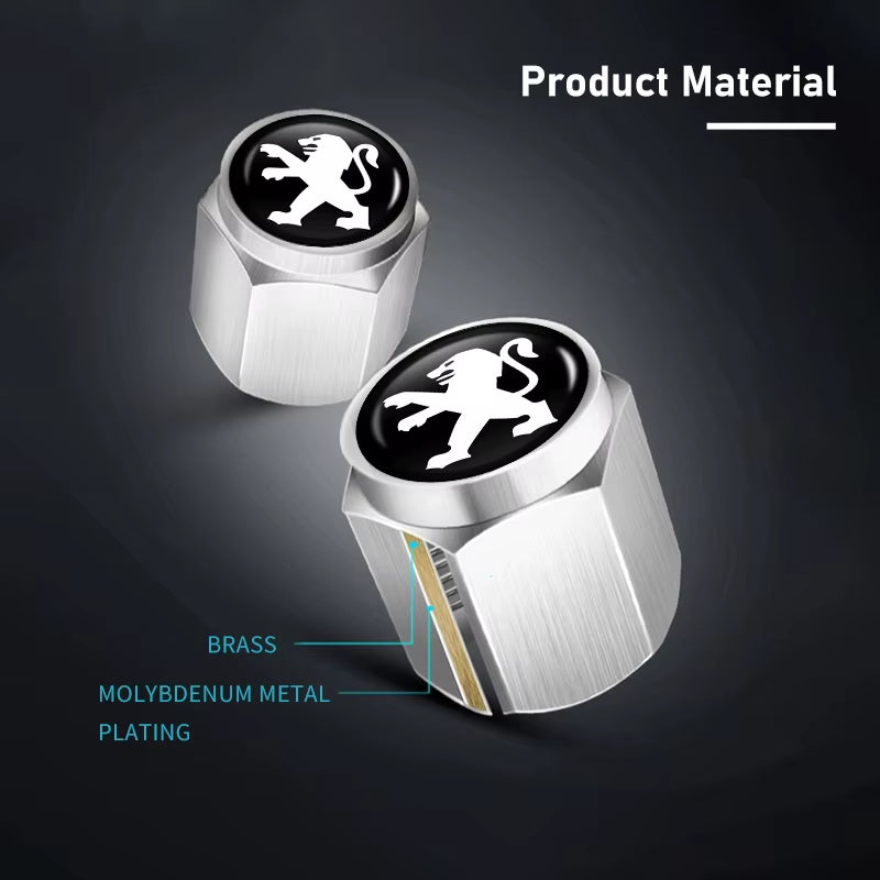 For Peugeot Anti-Theft Style Tire Valve Stem Caps Universal Stem Covers 407 508 2008 5008 107 106 205 4008 301 607 108 807