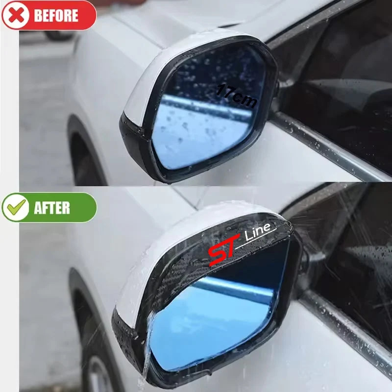 2Pcs STLINE Car Rearview Mirror Sticker for Ford Fiesta Mondeo Fusion Escape Edge Ecosport Focus Ranger Ghia MK2 MK3 MK4 KUGA