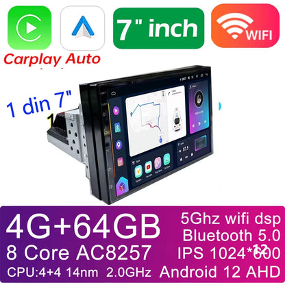 1 Din 4 Core 4G 64G 9 10 Inch Car Play Android Radio Multimedia Carplay Android Auto Stereo Receiver Player 1DIN GPS