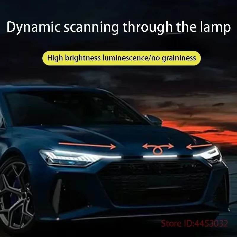 FOR Kia SELTOS KX3 2019-2024 New Upgrade LED Daytime Running Light Scan Starting Car Hood DRL Guide Decorative Ambient Lamp 12V