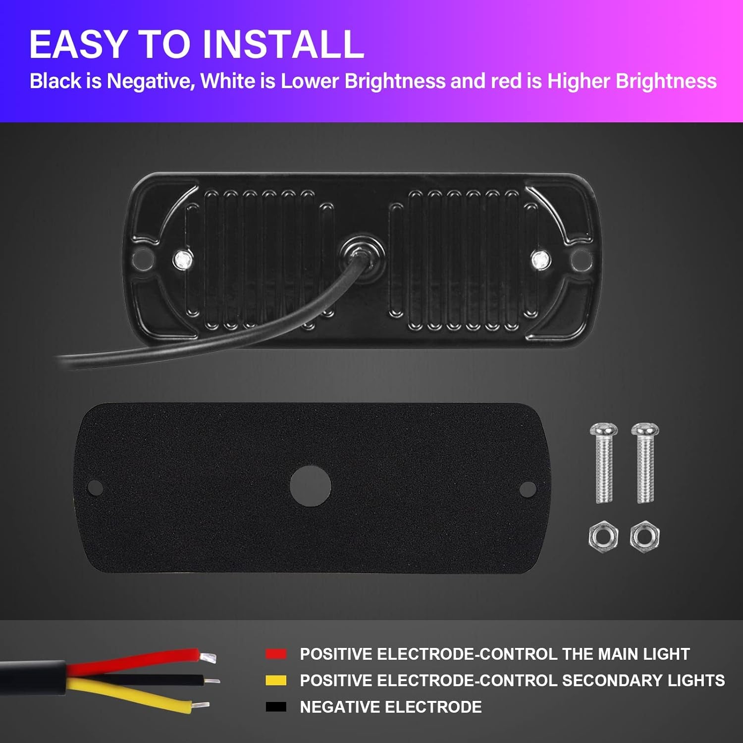 Willpower 2Pcs 12LED Luces De Advertencia De Emergencia Rojo Luz Estroboscópica Intermitente Peligro 12V 24V Barra De Luz Impermeable Pour Coche Vehículo Camión Caravana Motocicleta Universal