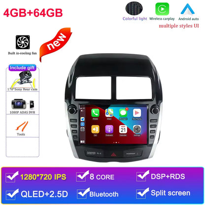 Android 15 for Mitsubishi ASX 2010 - 2016 Car Radio Multimedia Video Player Navigation GPS DSP QLED Carplay Android Auto