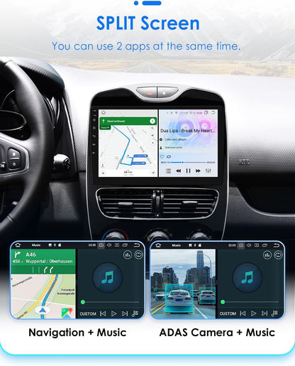Radio De Coche Android 13 Para Renault Clio 4 ZOE 2016-2019 4G+32G GPS Navi Radio Con Carplay Inalámbrico Android Auto Bluetooth Dab Wifi 4G Mirror Link Entrada De Cámara Trasera/Frontal/Fm/Am