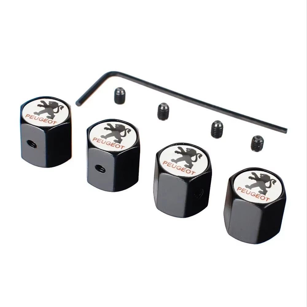 Anti-Theft Car Wheel Tire Stem Valve Caps for  407 206 107 307 308 406 408 208 301 3008 2008 208XS 208Gti Exterior