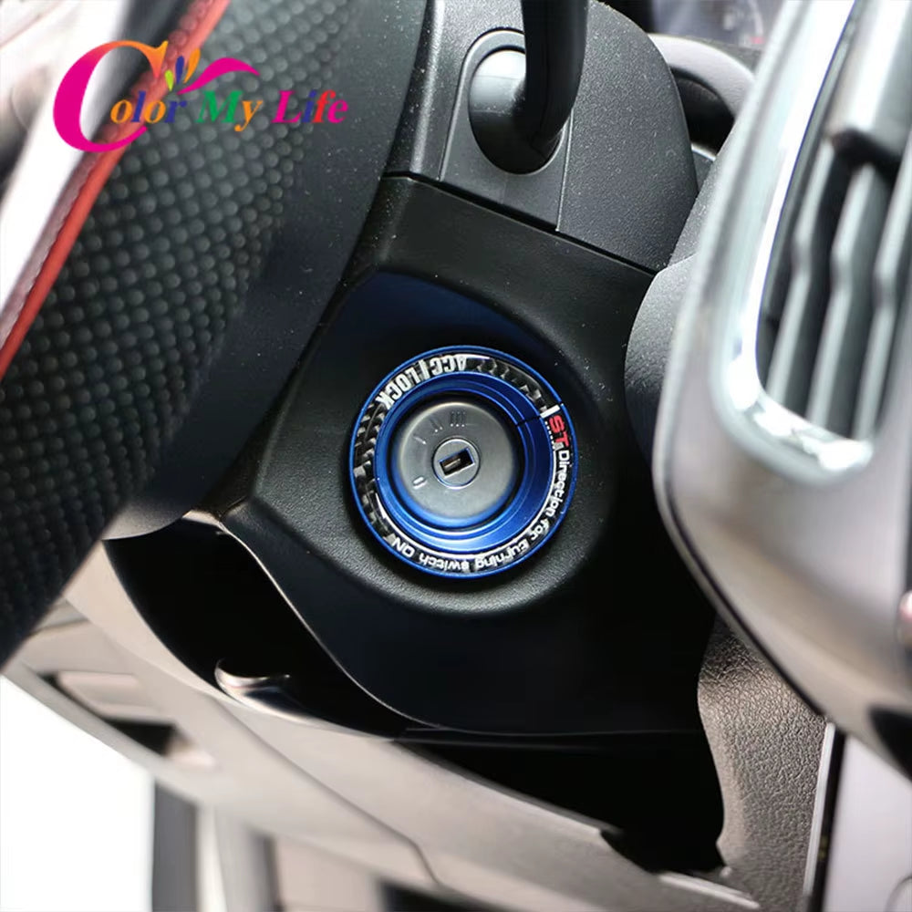 For Ford Focus 2 3 Mk2 Mk3 Escape Kuga Fusion Mondeo Car Ignition Key Hole Switch Ring Circle Cover Stickers Garnish Accessories