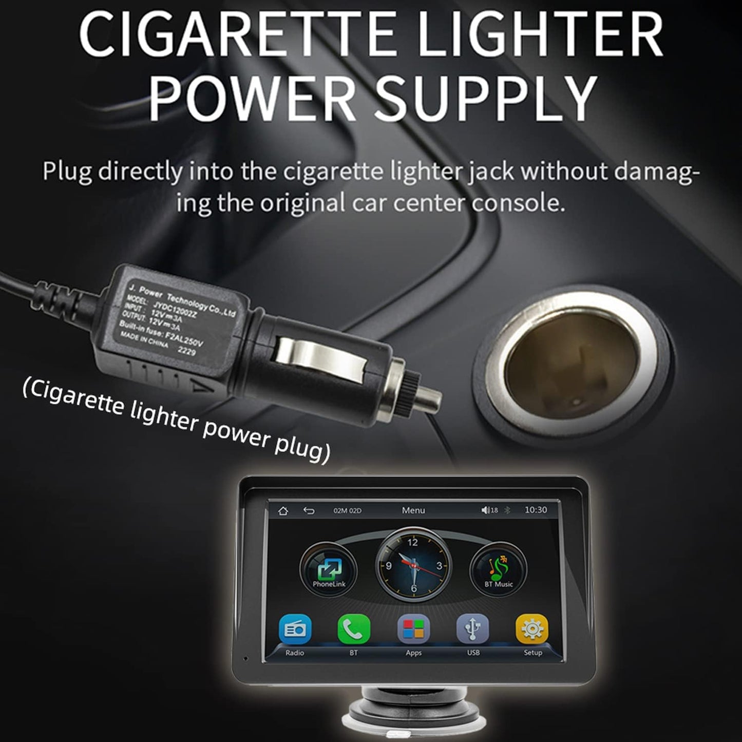 Compatible for Inalámbrico Carplay Android Auto 7" Portátil Estéreo Auto Monitor De Pantalla Táctil HD Radio Para Automóvil Con Bluetooth Mirrorlink Transmisor FM Puerto De Tarjeta AUX / USB / TF