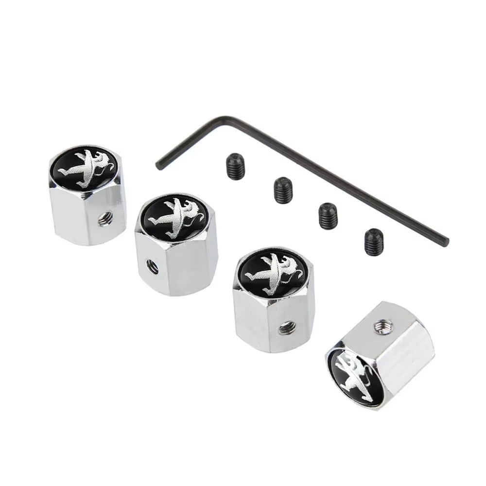 Anti-Theft Car Wheel Tire Stem Valve Caps for  407 206 107 307 308 406 408 208 301 3008 2008 208XS 208Gti Exterior