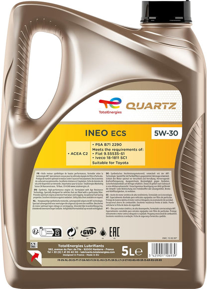 Total Aceite Lubricante De Motor Total Quartz Ineo ECS 5W-30 5 Litros