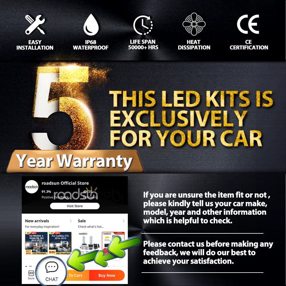 6X Combo LED Headlight High Low Beam Fog Light Bulbs Kit H7 H11 Replacement  Sport 2013 2014 2015 2016