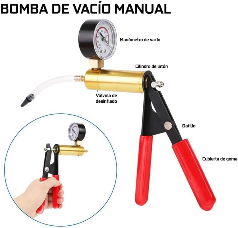 Bomba Para Liquido De Frenos. Vacuometro, Sangrador De Frenos Y Comprobador De Vacio PURGADOR DE FRENOS Por Bomba De Vacio Manual