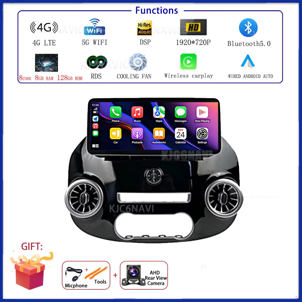 12.3 Inch Android 15 Car Radio for Benz Vito W447 2014-2021 Stereo Receiver GPS Navigation DSP Video Carplay Player NO 2DIN DVD