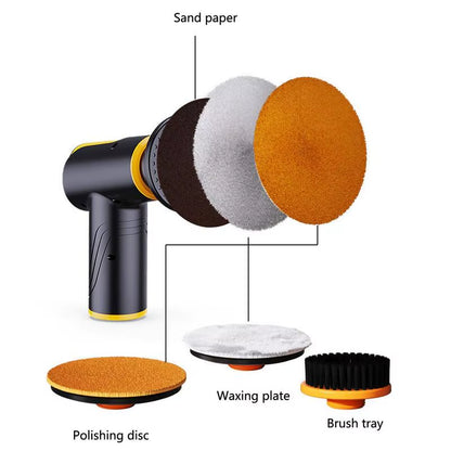 Cordless Car Polisher 4000Mah Buffer Polishing Machine 2 Speed Adjustable Mini Electric Wireless Polisher Auto Waxing Polishing