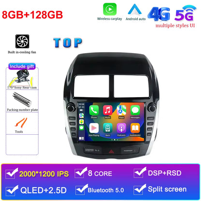 Android 15 for Mitsubishi ASX 2010 - 2016 Car Radio Multimedia Video Player Navigation GPS DSP QLED Carplay Android Auto