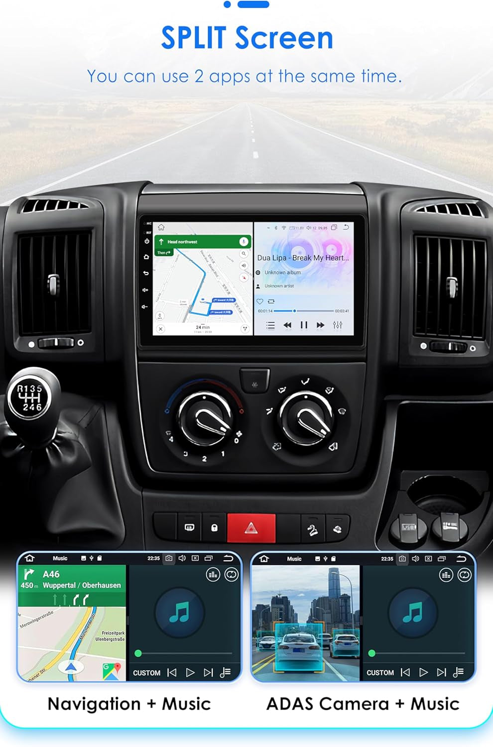 Android 13 Car Radio 9 Pulgadas Pantalla Táctil 8 Núcleo Para Citroën Jumper Ii/Peugeot Boxer Ii/Fiat Ducato 2006-2022 Wifi Wired Android Car, Wireless Carplay Bluetooth Wifi 4G GPS RDS Am/Fm