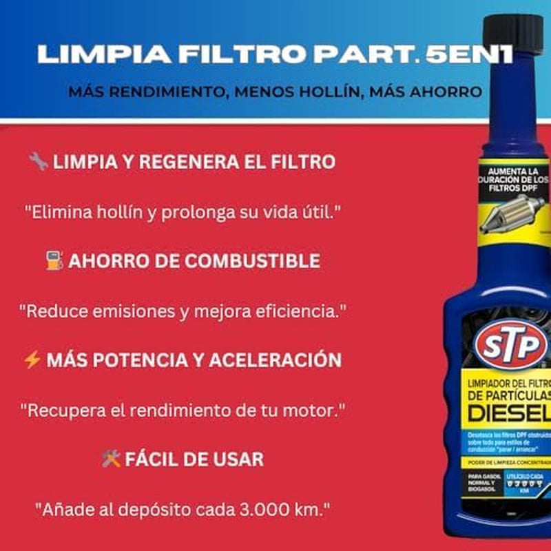 - Pack 3 Limpia Filtros De Partículas Diésel - 5-En-1 - Elimina Acumulaciones De Hollín, Regenera Y Restaura Potencia - Mejora Rendimiento Y Aceleración, Reduce Emisiones - 200X3 ML