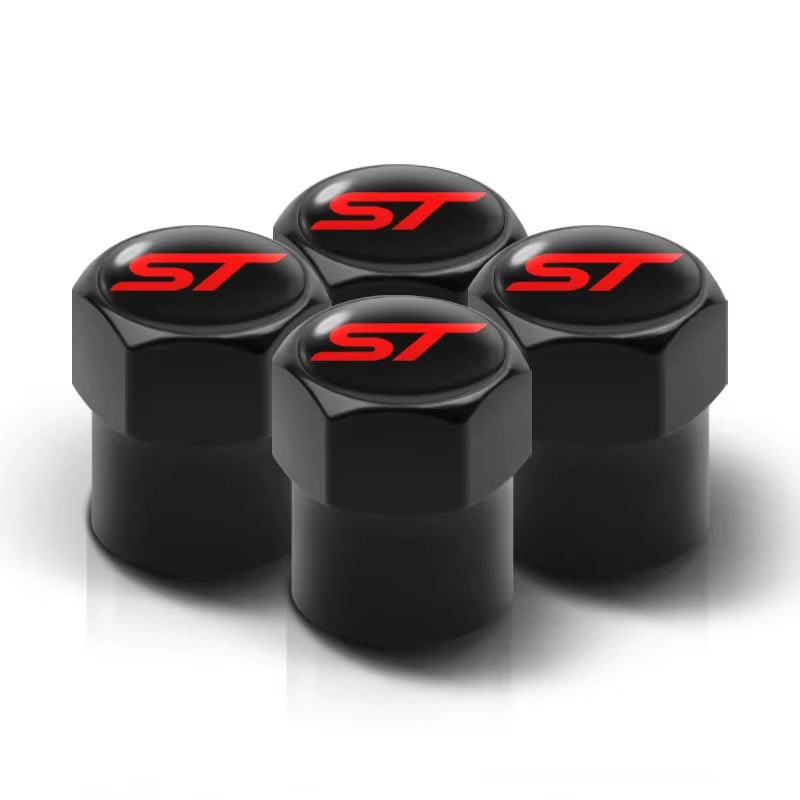 4Pcs Car-Styling ST Emblem Wheel Tire Valve Tyre Caps Case for FORD ST Focus X 2 3 Kuga MK2 MK4 FIESTA MONDEO Auto Accessories
