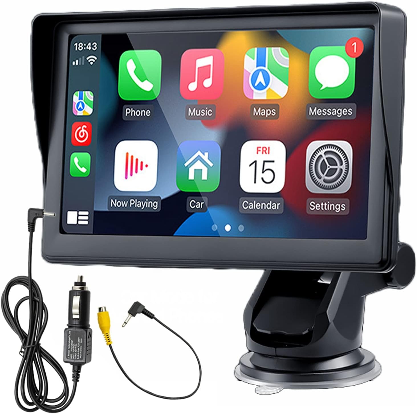 Compatible for Inalámbrico Carplay Android Auto 7" Portátil Estéreo Auto Monitor De Pantalla Táctil HD Radio Para Automóvil Con Bluetooth Mirrorlink Transmisor FM Puerto De Tarjeta AUX / USB / TF