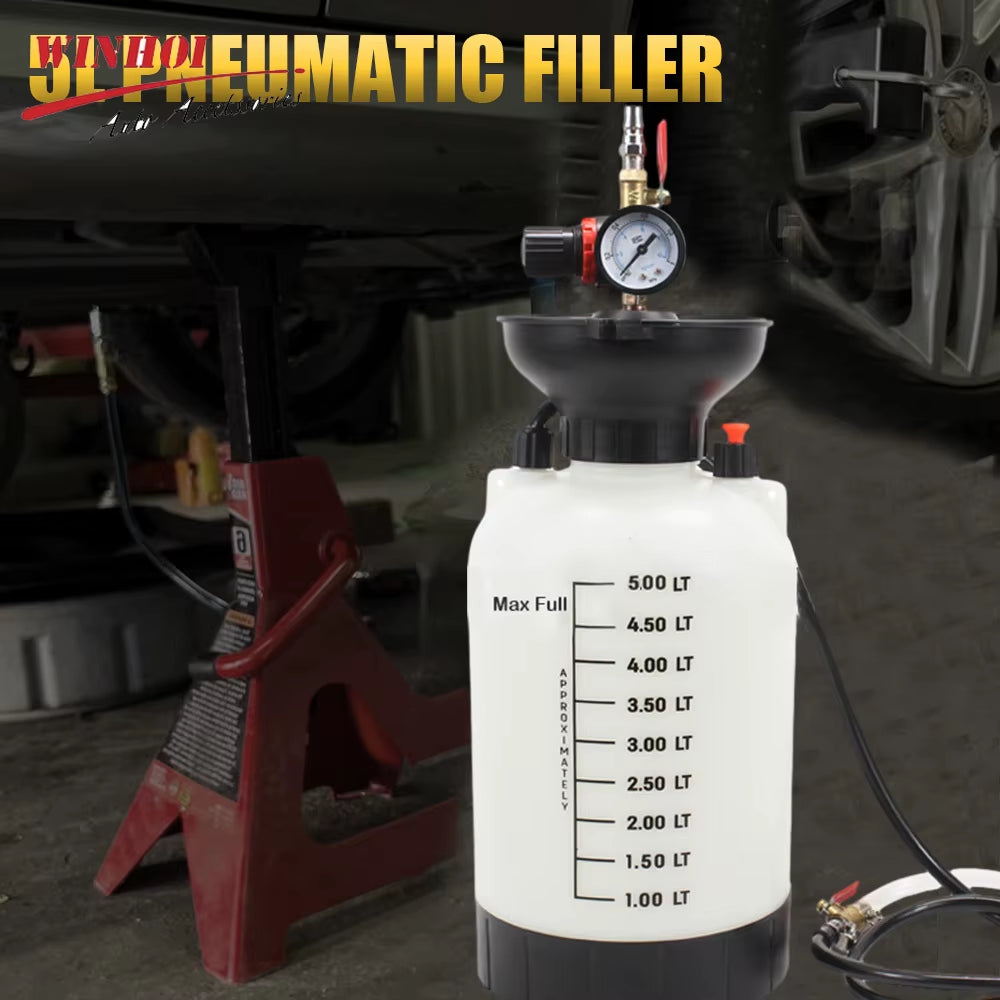 Pneumatic Car Brake Fluid Injector 5L Auto Oil Change Tools Automotive Engine Gear Oil Brake Fluid Reservoir Replacement Syringe