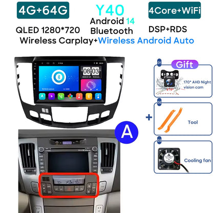 Android 13 Car Radio for Hyundai Sonata NF 2008 - 2010 Navigation GPS Screen Android Auto 5G Stereo Wifi Video Carplay