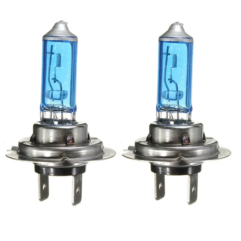 2Pcs H7 H1 H3 H4 55W 12V 6000K Halogen Bulb Headlight Blue Housing White Light Quartz Glass Lamp Bulbs Automotive Headlights