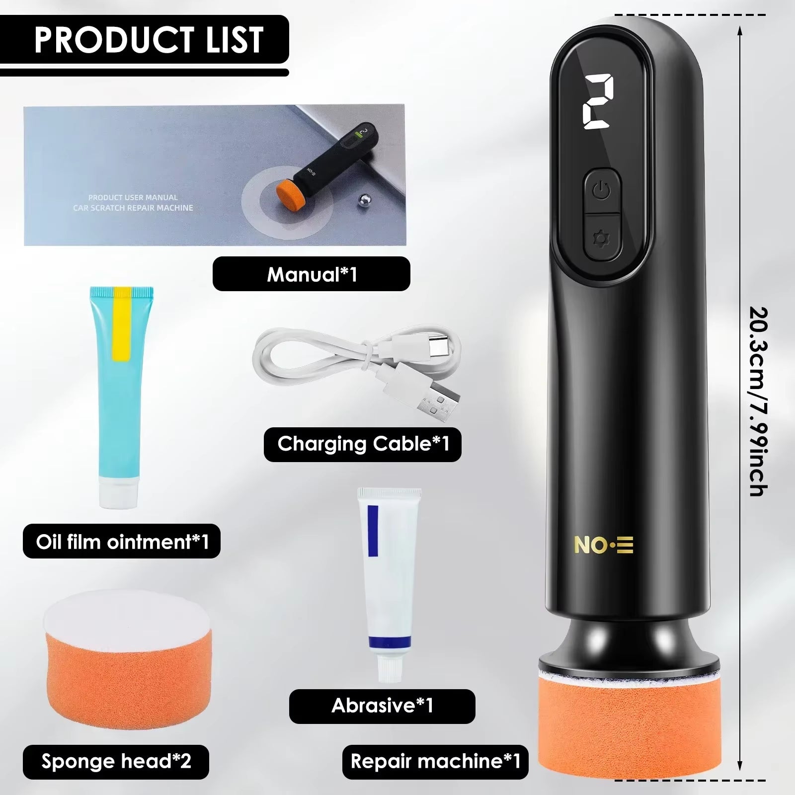 Mini Cordless Car Polisher Electric Car Polishing Repair Kit LED Display Automotive Scratch Removal Polishing Machine for Car