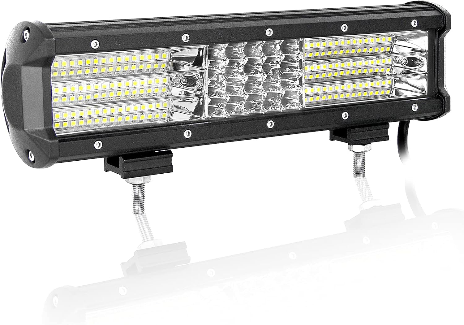 Willpower Barra LED 4X4 330W 30Cm Barras Luce De Trabajo 9D Combinación De Punto Inundación Foco Led 12V 24V 6000K Faro Led IP67 Impermeable Para Coche Tractor Camion Barco ATV UTV SUV