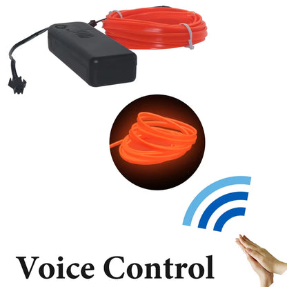 Led Cold Light Strip Interior Ambient Lighting Car Center Console Decorative Light Strip Atmosphere Light Cigarette Lighter USB