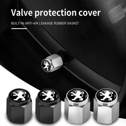 For Peugeot Anti-Theft Style Tire Valve Stem Caps Universal Stem Covers 407 508 2008 5008 107 106 205 4008 301 607 108 807