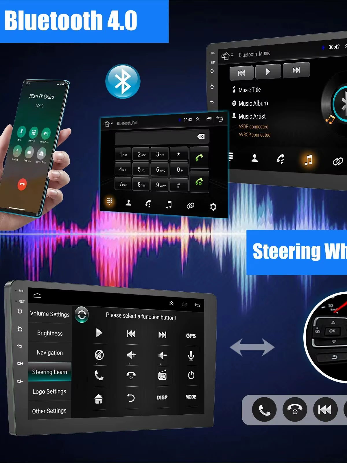 Car Radio 2 Din 7"/9"/10" Carplay Auto Android 14 Mp5 Universal WIFI GPS Car Radio Multimedia Video Player FM Car Stere