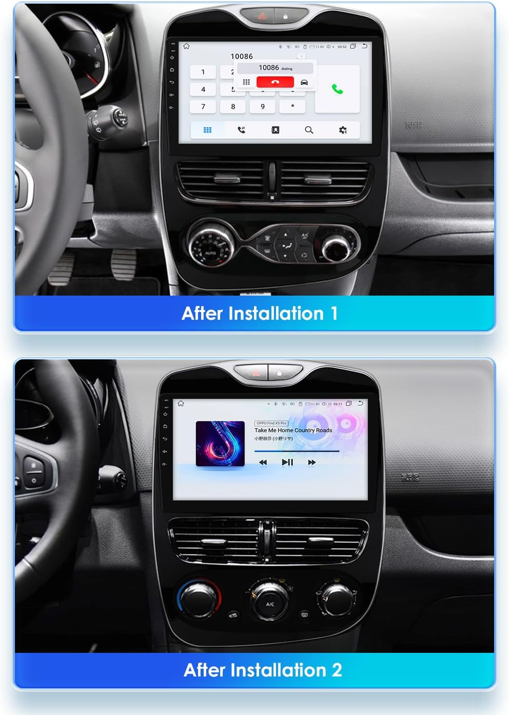 Radio De Coche Android 13 Para Renault Clio 4 ZOE 2016-2019 4G+32G GPS Navi Radio Con Carplay Inalámbrico Android Auto Bluetooth Dab Wifi 4G Mirror Link Entrada De Cámara Trasera/Frontal/Fm/Am