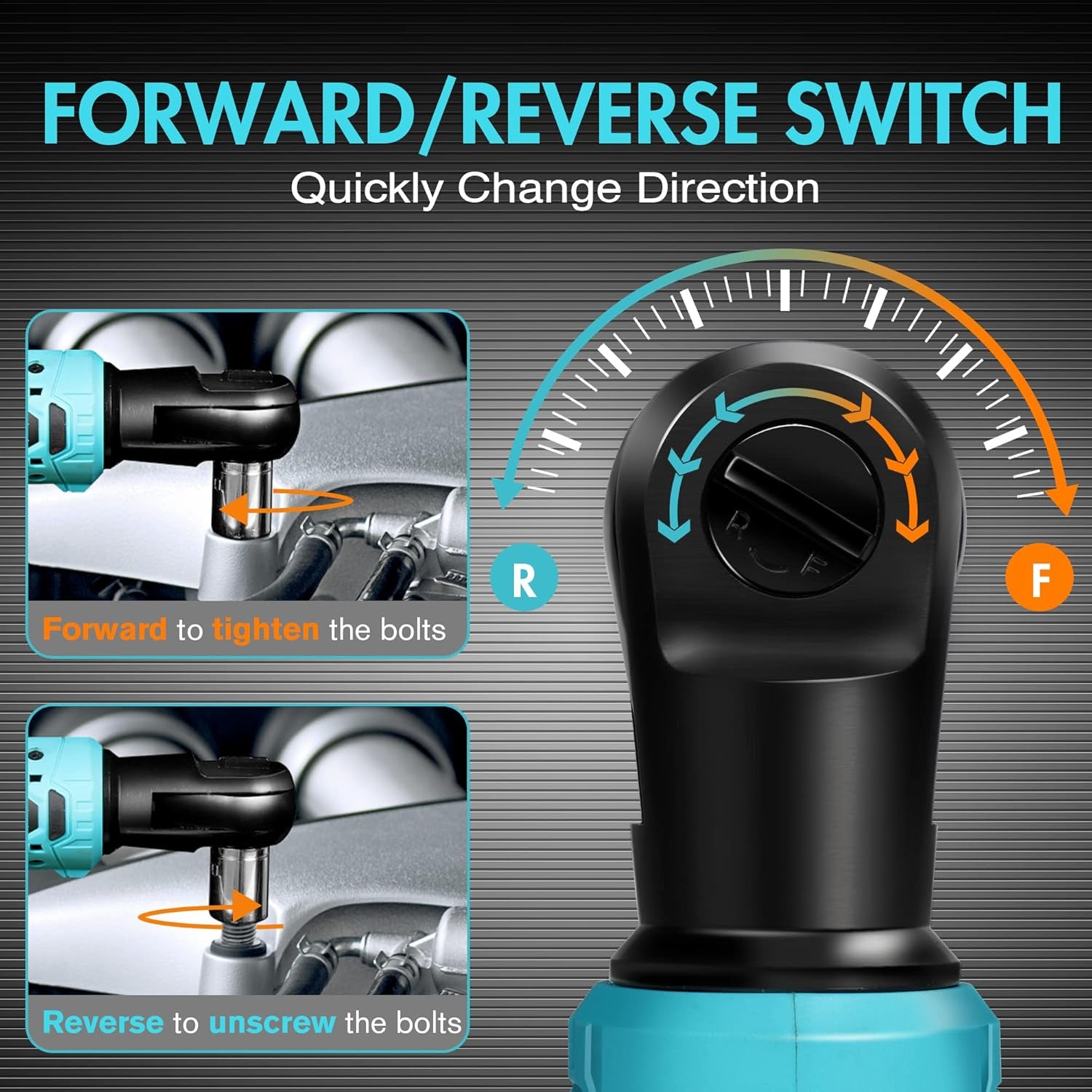 Llave De Carraca Eléctrica Inalámbrica, 12V Atornillador De Impacto, Llave De Trinquete Con Carga Rápida, 2 Packs De Batería De 2000Mah, Gatillo De Velocidad Variable, 65N.M