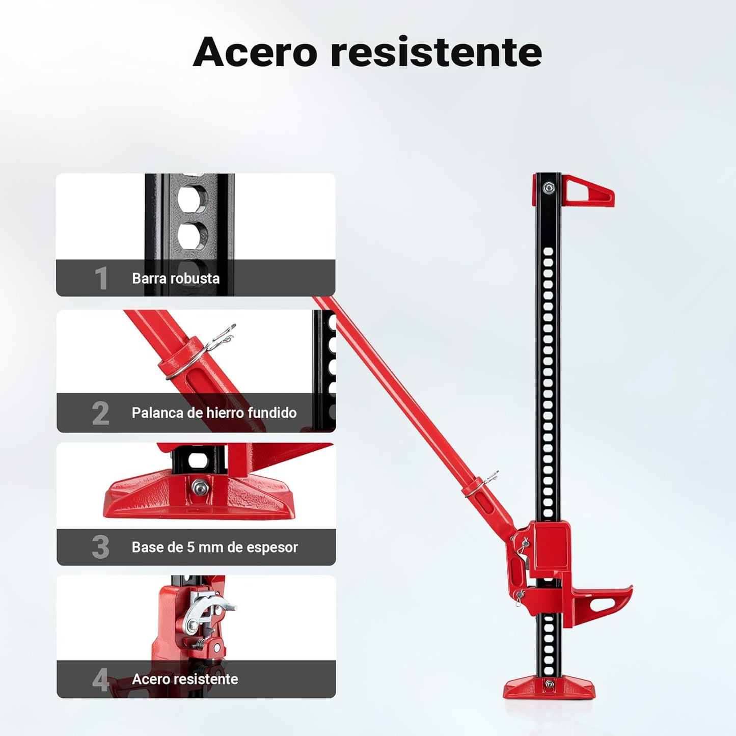 Wiltec Gato Hidráulico De 48 Pulgadas Hasta 3000 Kg, Máx. 105 Cm De Elevación, Offroad Farm Jack, Cabrestante Para Todoterrenos, SUV Y ATV