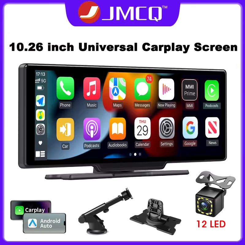 10.26 Inch IPS Screen Wireless Carplay Android Auto Support Reverse Camera Car Dashboard Monitor Bluetooth FM GPS Navigation