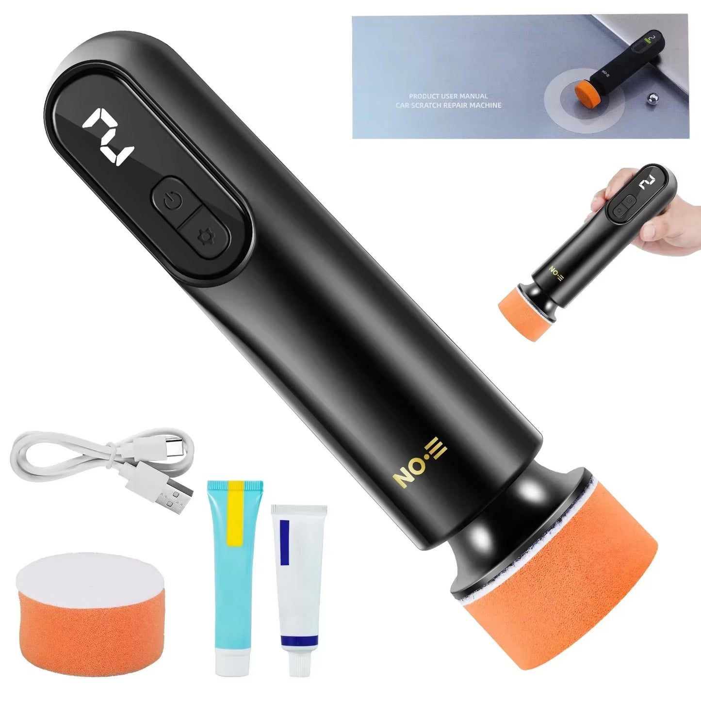 Mini Cordless Car Polisher Electric Car Polishing Repair Kit LED Display Automotive Scratch Removal Polishing Machine for Car