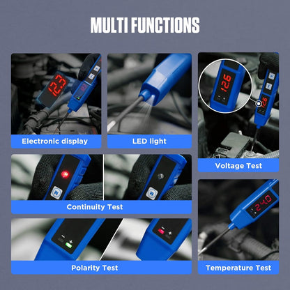 BELEY Comprobador De Circuitos Eléctricos De Automoción Comprobador De Voltaje Para Coche DC 9V-30V Con Pantalla Digital Comprobador De Voltaje Automático Con Luz LED, Protección Contra Sobrecarga
