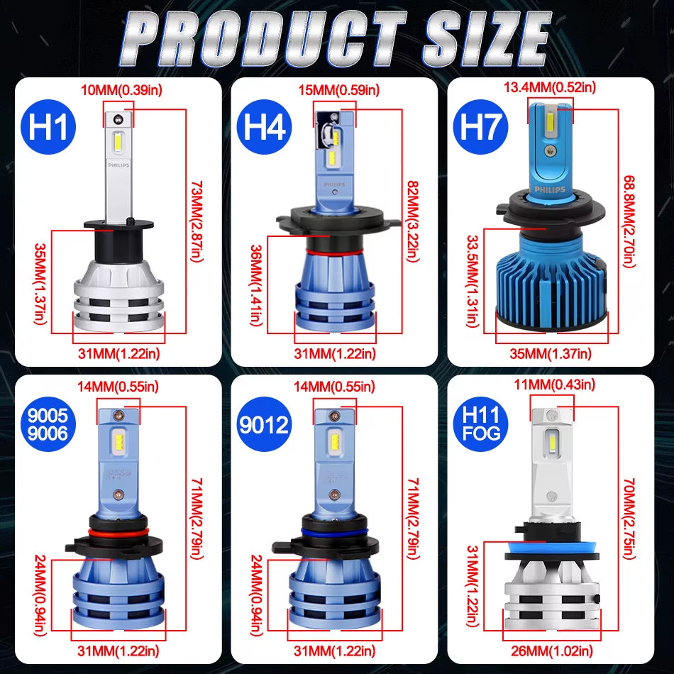 Philips Ultinon Pro3102 H1 H4 H7 H11 HB3 9005 HB4 9006 HIR2 9012 LED Car Head Light 6000K Bright White Original LED Fog Lamps
