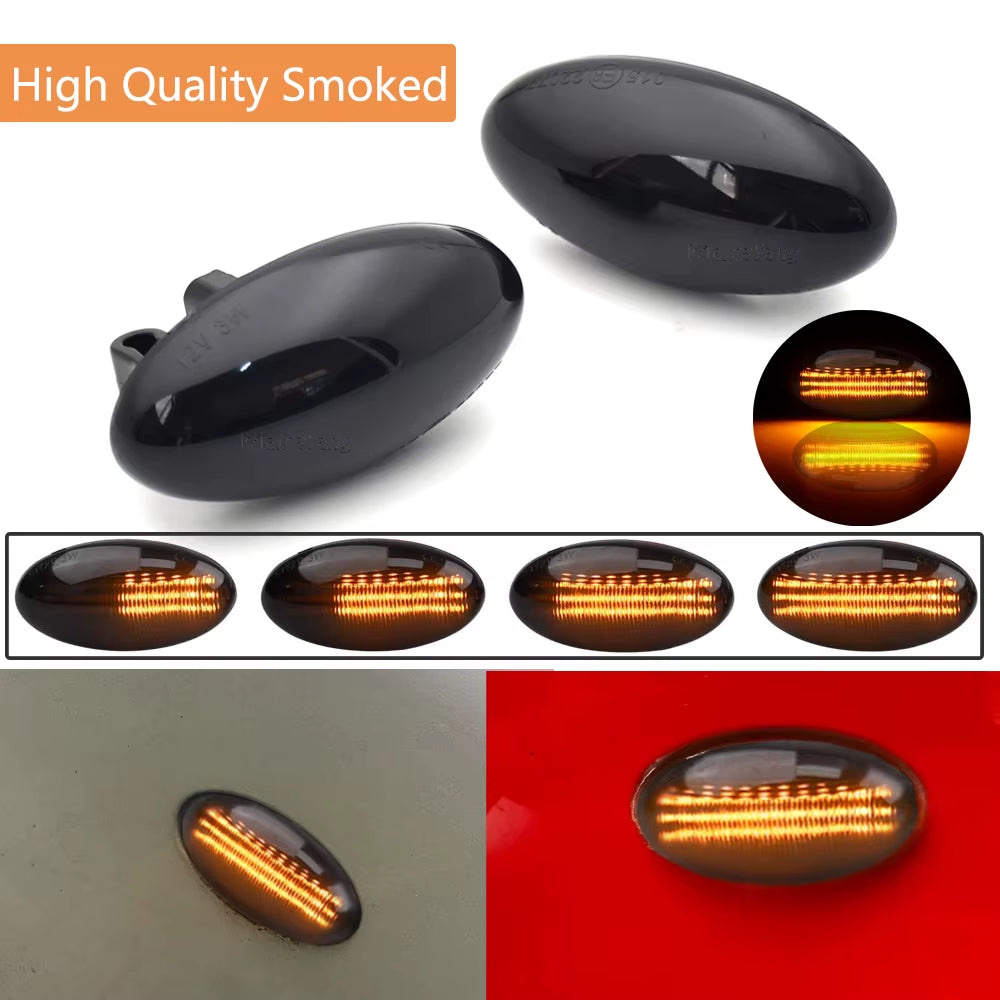 2X Led Dynamic Turn Signal Side Marker Light Lamp for Peugeot 1007 107 206 307 407 607 Partner Expert